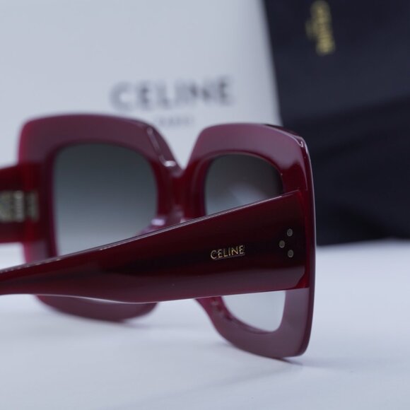 Final Price! Celine CL40263F 69B Shiny Burgundy Sunglasses - Picture 8 of 12